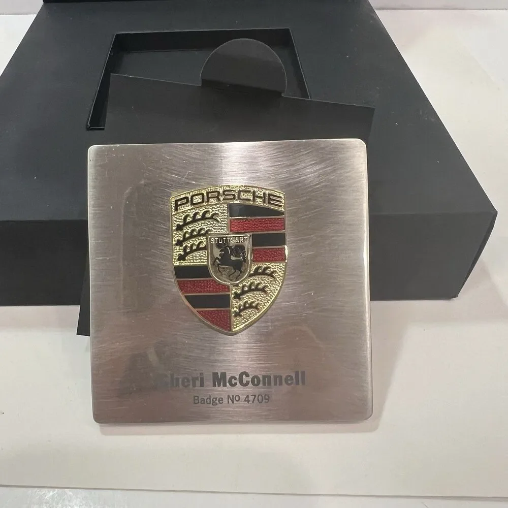 Official Porsche Family Welcome Crest Pylon Paperweight with Presentation Box